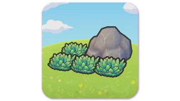 Boulder-shaded tall grass