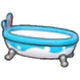 Bouncy blue bathtub
