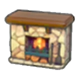 Stone fireplace